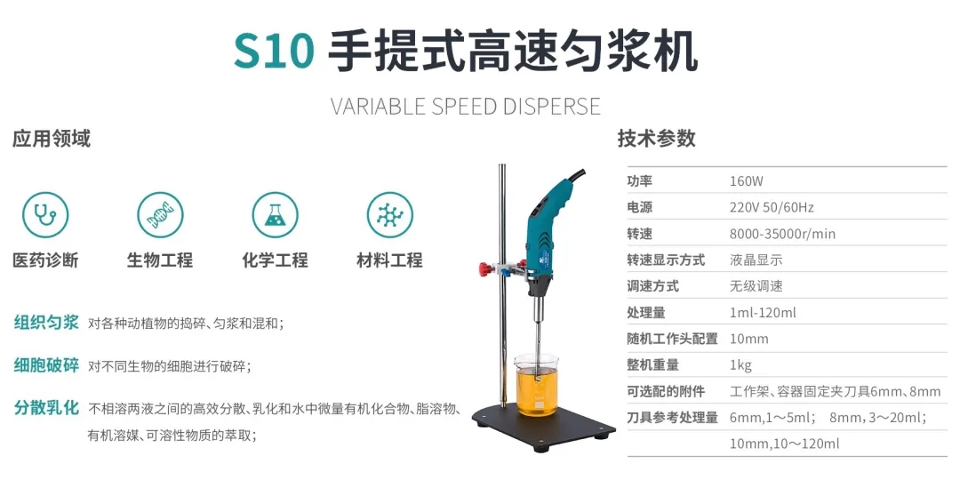 S10手提式高速勻漿機性能圖